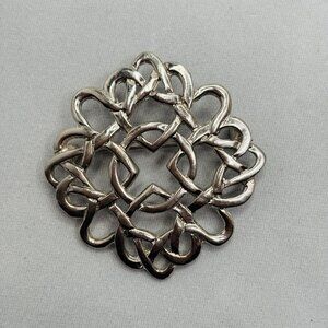 Dawson Bowman Scotland The Four Marys Brooch Pin Celtic Knot Silver Tone VTG
